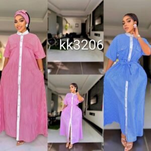Robe Chemisier Longue Rayée Femme