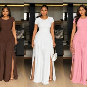 Robe Longue Élégance Fendue Femme