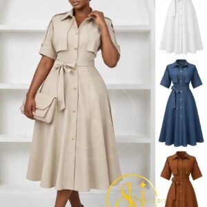 Robe Chemisier Élégance Femme