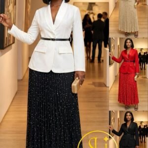 Ensemble Chic Blazer & Jupe Longue Plissée
