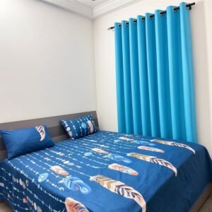 Ensemble rideaux sans anneaux + drap 3 places